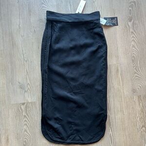 NWT Adam Lippes Classic Black pencil Skirt size 2 wool silk midi style #415409CP